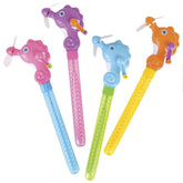 Sea Horse Wind Up Fan Bubble Baton Kids Toy - Assorted